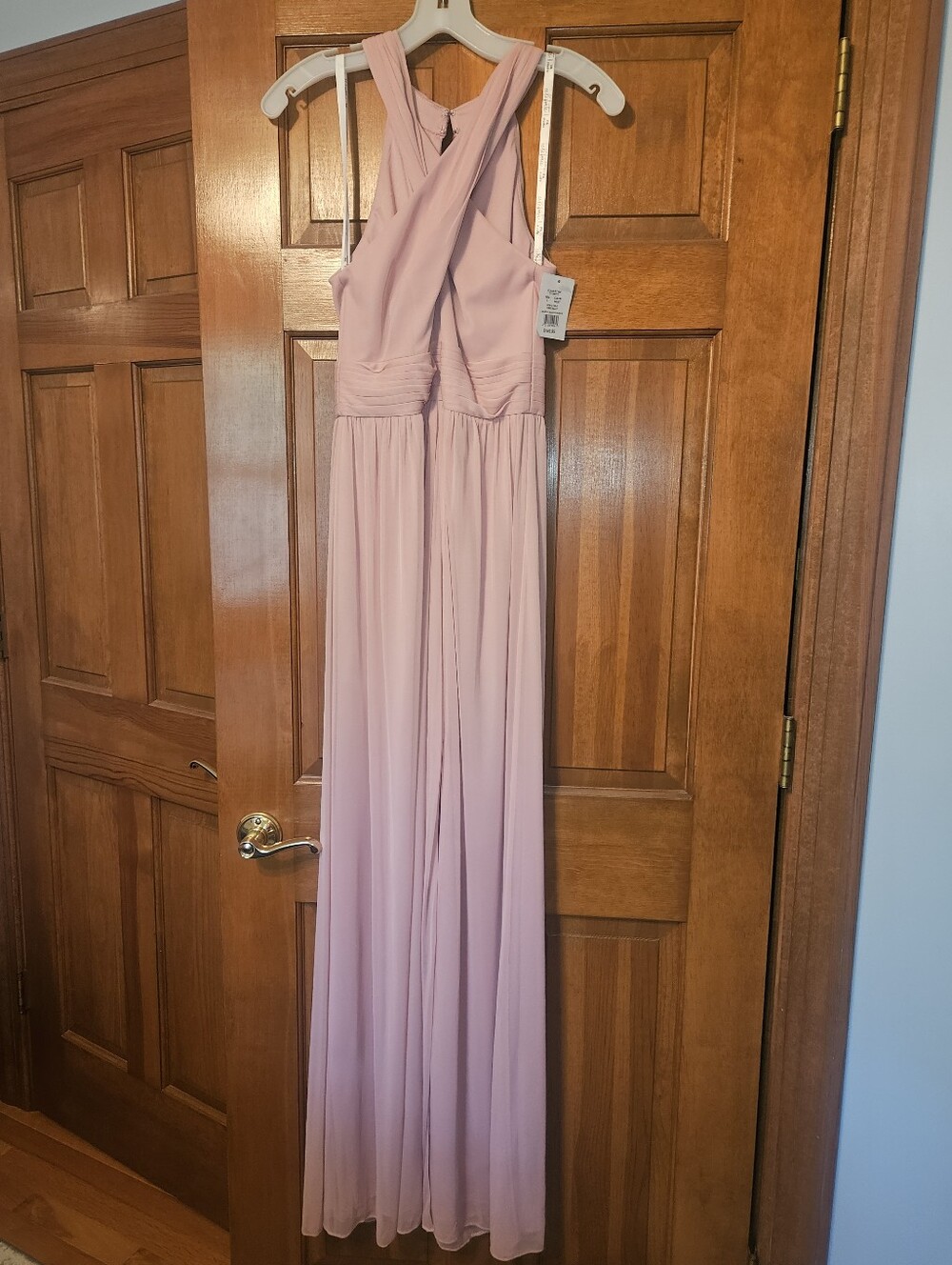 Ballet Pink Halter Maxi Dress